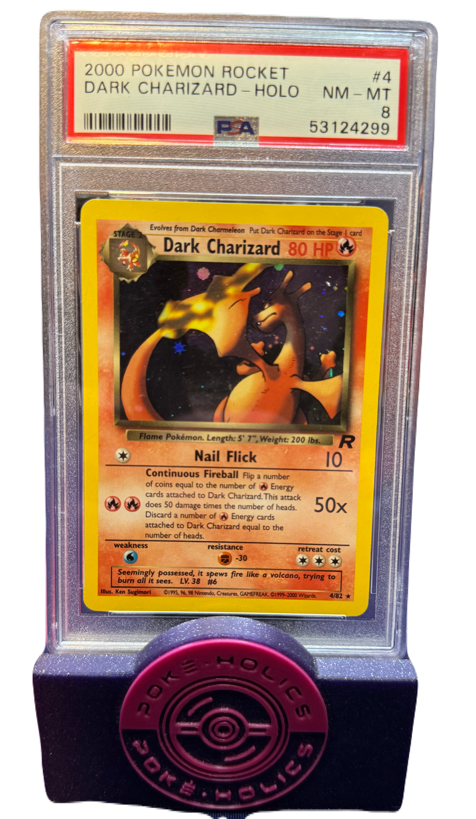 Pokemon Dark Charizard Holo #4 2000 Team Rocket PSA 8